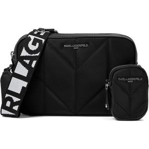 image:imageKARL LAGERFELD Paris Womens Maybelle Graphic Camera CrossbodySolid Black