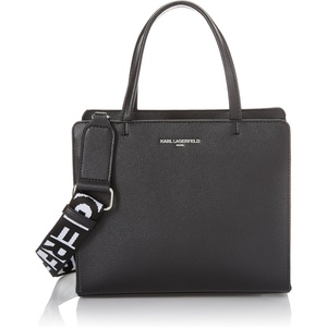 image:imageKARL LAGERFELD Paris Womens Maybelle Solid SatchelBlackSilver