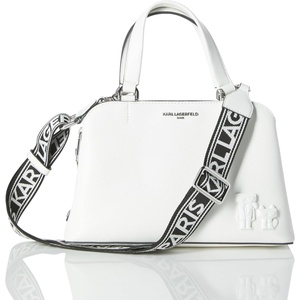image:imageKARL LAGERFELD Paris Womens Maybelle Solid SatchelWinter WhiteSilver