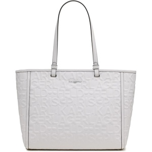 image:imageKARL LAGERFELD Paris Womens Maybelle Tote HandbagWhiteSilver Logo Legacy