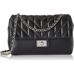image:imageKARL LAGERFELD Womens Agyness Large Shoulder BagBlackSilver Legacy