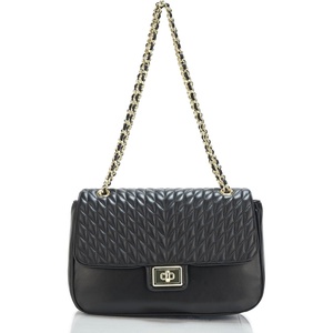 image:imageKARL LAGERFELD Womens Agyness Large Shoulder BagGold Black Legacy