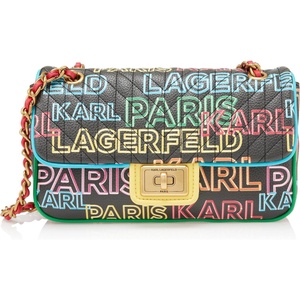 image:imageKARL LAGERFELD Womens Agyness With Love from Paris Shoulder BagBlackNeon Citrus