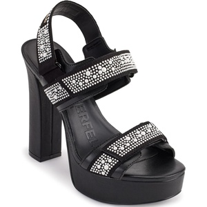 image:imageKARL LAGERFELD Womens Alessia Pearl Studs Platform HeelBlackWhite