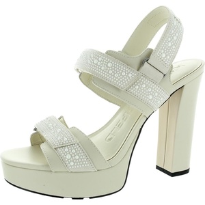 image:imageKARL LAGERFELD Womens Alessia Pearl Studs Platform HeelWarm MistWhite