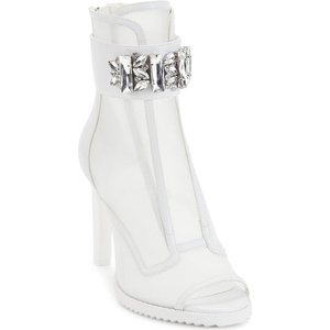 image:imageKARL LAGERFELD Womens Blayze Peep Toe Fashion Heeled BootieClearBright White