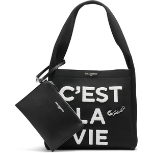 image:imageKARL LAGERFELD Womens Cest La Vie Hobo Bag BlackWhite Medium