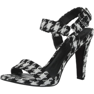 image:imageKARL LAGERFELD Womens Cieone Ankle Strap HeelBlackWhite