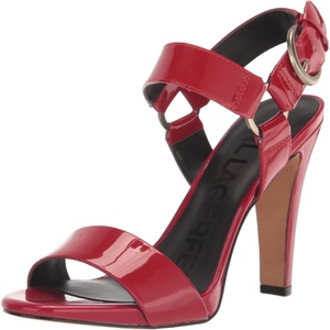 image:imageKARL LAGERFELD Womens Cieone Ankle Strap HeelEngine Red