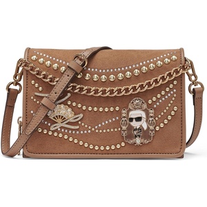 image:imageKARL LAGERFELD Womens Lourdes Crossbody Bag with Pearl EmbellishmentsVicuna