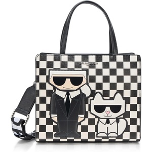 image:imageKARL LAGERFELD Womens Maybelle Choupette SatchelWhiteBlack Multi