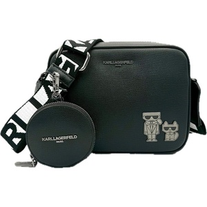 image:imageKARL LAGERFELD Womens Maybelle Crossbody With Round PouchBlackDark Gunmetal Multi
