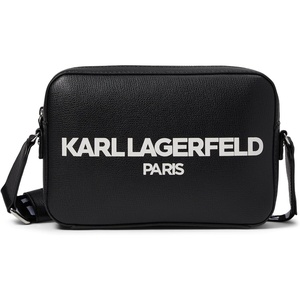 image:imageKARL LAGERFELD Womens Maybelle Dome Crossbody with Pins Black Logo Legacy One Size