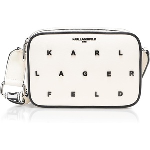 image:imageKARL LAGERFELD Womens Maybelle Logo CrossbodyWhiteBlack