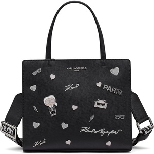 image:imageKARL LAGERFELD Womens Maybelle Pins SatchelBlack Shimmer