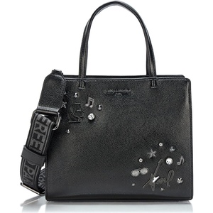 image:imageKARL LAGERFELD Womens Maybelle Pins SatchelBlackDark Gunmetal