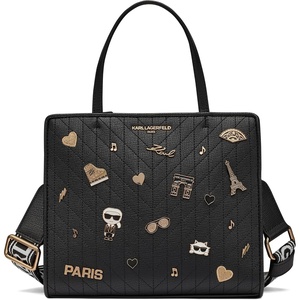image:imageKARL LAGERFELD Womens Maybelle Pins SatchelBlackGold