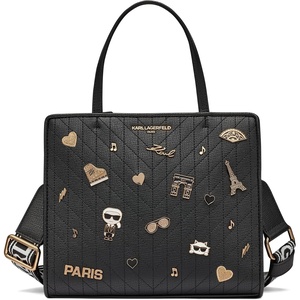 image:imageKARL LAGERFELD Womens Maybelle Pins SatchelGoldBlack
