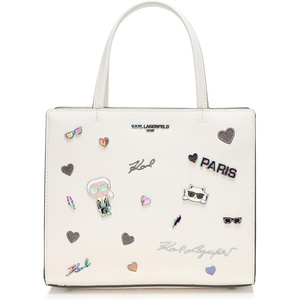 image:imageKARL LAGERFELD Womens Maybelle Pins SatchelWhiteSparkle