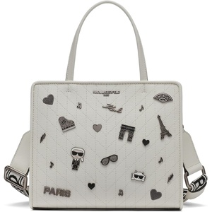 image:imageKARL LAGERFELD Womens Maybelle Pins SatchelWinter White Silver