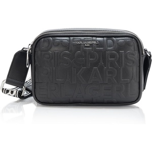 image:imageKARL LAGERFELD Womens Maybelle Quilted Logo CrossbodyBlackSilver