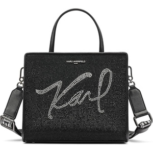 image:imageKARL LAGERFELD Womens Maybelle Satchel With LogoBlack Metallic