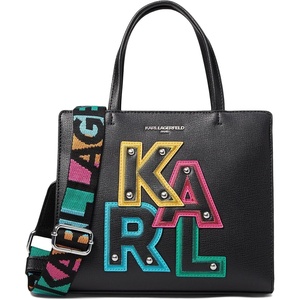 image:imageKARL LAGERFELD Womens Maybelle Satchel With LogoBlackFire Multi