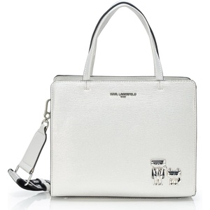 image:imageKARL LAGERFELD Womens Maybelle SatchelPearlSilver