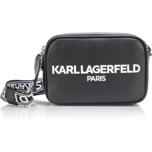 image:imageKARL LAGERFELD Womens Maybelle Solid Crossbody With LogoBlackSilver