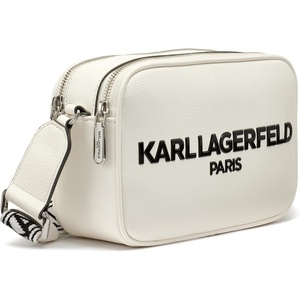 image:imageKARL LAGERFELD Womens Maybelle Solid Crossbody With LogoWinter WhiteCombo