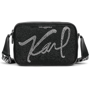image:imageKARL LAGERFELD Womens Maybelle Studded Logo Crossbody BlackSilver Multi One Size