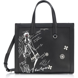 image:imageKARL LAGERFELD Womens Nouveau Printed Tote BagDark Black White
