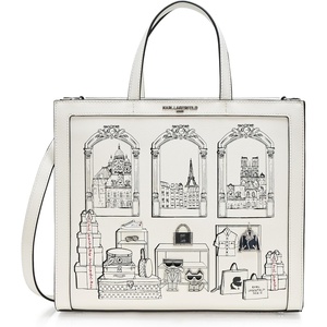 image:imageKARL LAGERFELD Womens Nouveau Printed Tote BagWhiteBlackRed