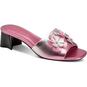 image:imageKARL LAGERFELD Womens Sandreea Block Heeled Sandal With Flower EmbellishmentsPink