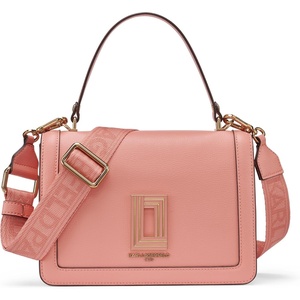 image:imageKARL LAGERFELD Womens Simone Solid Satchel CrossbodySun Coral