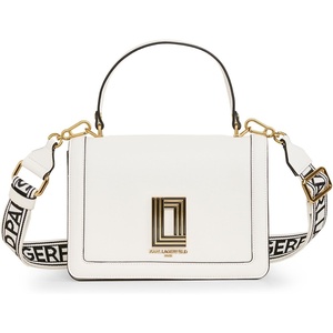 image:imageKARL LAGERFELD Womens Simone Solid Satchel CrossbodyWhite