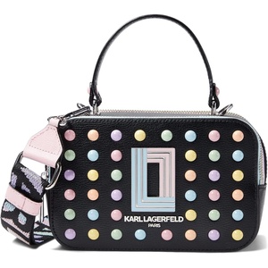 image:imageKARL LAGERFELD Womens Simone Studded Camera CrossbodyBlackCandy