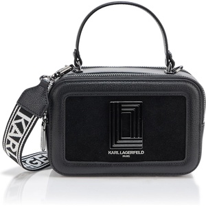 image:imageKARL LAGERFELD Womens Simone Studded Camera CrossbodyBlackDark Gunmetal