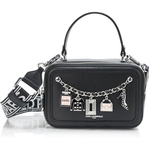 image:imageKARL LAGERFELD Womens Simone Studded Camera CrossbodyBlackPearl