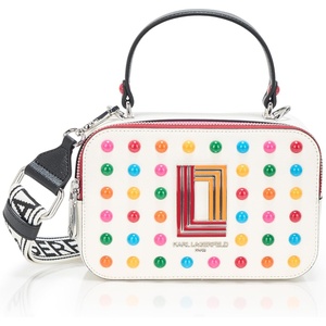 image:imageKARL LAGERFELD Womens Simone Studded Camera CrossbodyWhite Multi