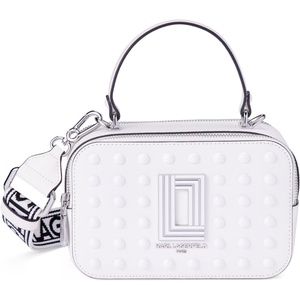 image:imageKARL LAGERFELD Womens Simone Studded Camera CrossbodyWinter White