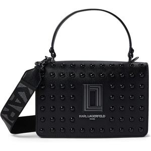 image:imageKARL LAGERFELD Womens Simone Studded Satchel CrossbodyBlack