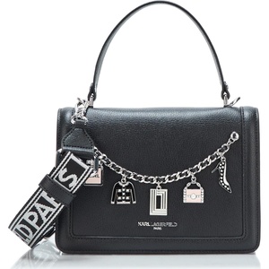 image:imageKARL LAGERFELD Womens Simone Studded Satchel CrossbodyBlackPearl