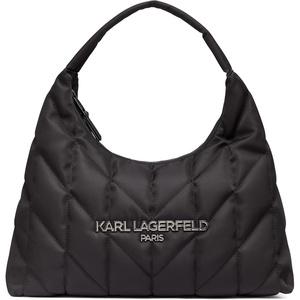 image:imageKARL LAGERFELD Womens Voyage Hobo Bag With LogoBlackGunmetal