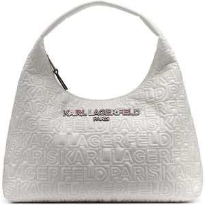 image:imageKARL LAGERFELD Womens Voyage Hobo Bag With LogoWinter White Multi