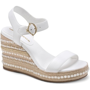 image:imageKARL LAGERFELD womens Calzona Wedge Sandal With Pearl EmbellishmentsBright White