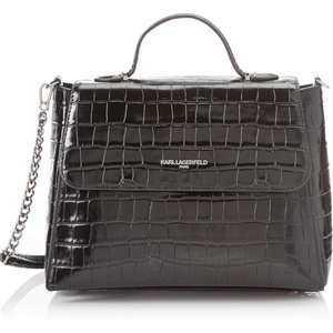 image:imageKARL LAGERFELD womens Charlotte SatchelBlack Crocodile