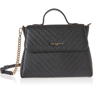 image:imageKARL LAGERFELD womens Charlotte SatchelDark BlackGold
