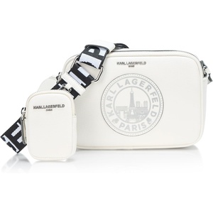 image:imageKARL LAGERFELD womens Maybelle Printed CrossbodyWhite Sky