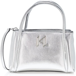 image:imageKARL LAGERFELD womens Nouvelle Satchel With Adjustable StrapSilver